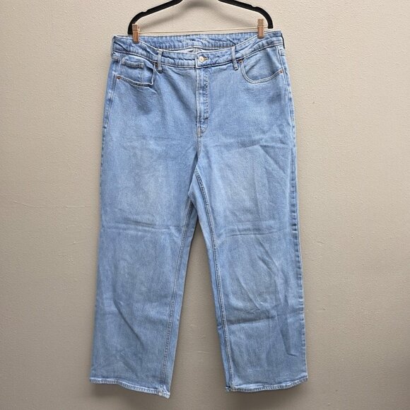 Old Navy Jeans Womens 20 Light Wash Extra High-Rise Wide Leg Plus Stretch Denim - Picture 1 of 14